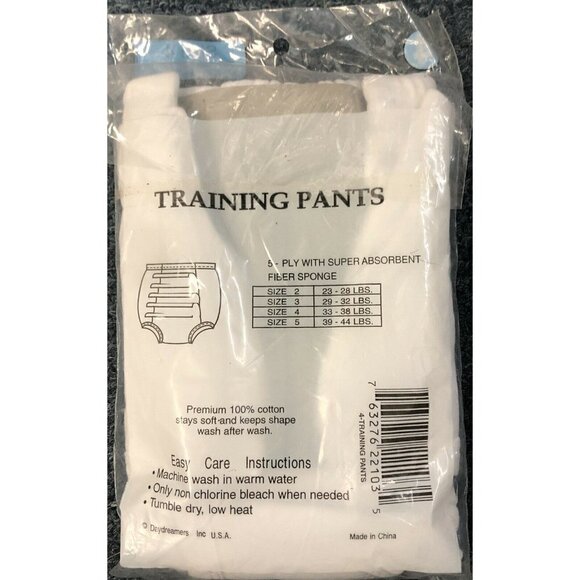 Day Dreamers Training Pants Sz 4 White 33-38 Lb - Picture 2 of 2
